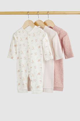 Solid Cotton Infant Girls Onsies - Pink