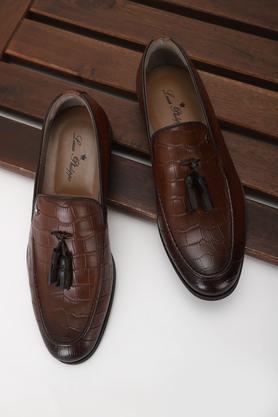 Leather Slip-on Men's Formal Shoes - Tan