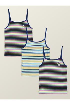 stripes-cotton-regular-fit-girls-slip---blue