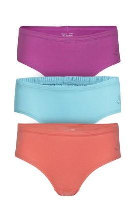 Girls Solid Briefs - Pack of 3 - Multi