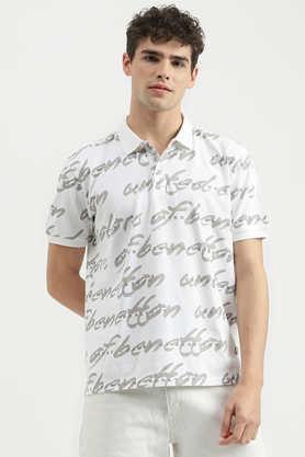 printed-cotton-polo-men's-t-shirt---white
