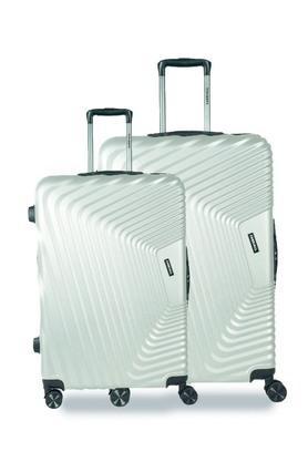 Notch Set of 2 Polycarbonate Silver Trolley Bags(65 cm,75 cm) With 8 Wheels And TSA Lock - Silver