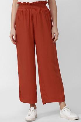 solid-regular-fit-viscose-women's-formal-wear-trouser---maroon