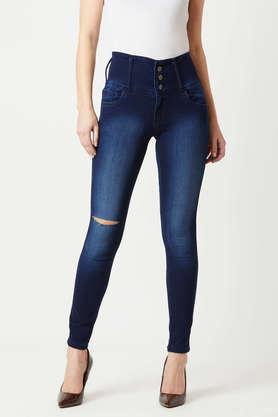 High Rise Denim Skinny Fit Women's Jeans - Navy
