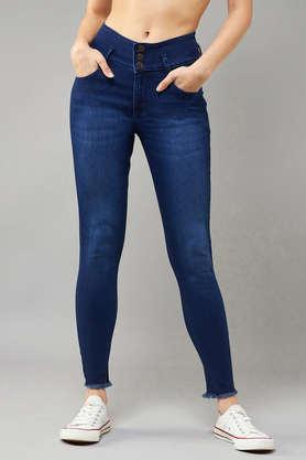 High Rise Denim Skinny Fit Women's Jeans - Navy