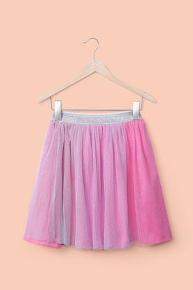 Printed Mesh Regular Fit Girl's Skirts - Multi