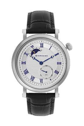 43 mm Silver/Blue Dial Leather Analog Watch For Men - GZ-50059-01