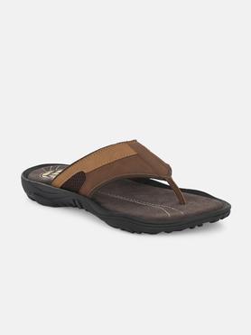 Synthetic Slip-on Men's Casual Wear Sandals - Brown