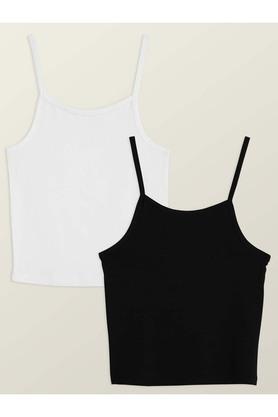 Printed Cotton Regular Fit Girls Slip - White