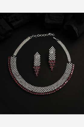 silver-plated-designer-stone-necklace-and-earring-set