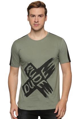 printed-cotton-slim-fit-men's-t-shirt---olive