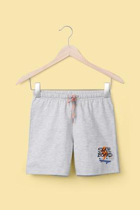solid-cotton-regular-fit-boy's-shorts---ecru