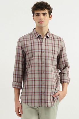 checks-cotton-regular-fit-men's-casual-shirt---grey
