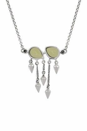 Sterling Silver Peridot Pear Multi Drop Necklace