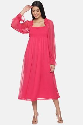 floral-chiffon-square-neck-women's-maxi-dress---pink