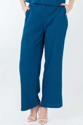 Solid Polyester Regular Fit Women's Trouser - Teal