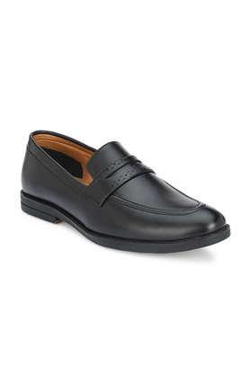 Synthetic Leather Slip-on Men's Formal Shoes - Black