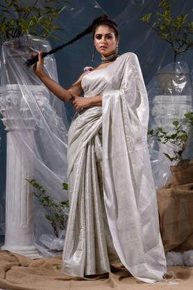 handwoven-white-with-silver-zari-woven-pattu-silk-saree-and-beautiful-silver-zari-tanchui-weave-pattern-with-blouse-piece---white