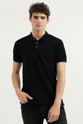 solid-cotton-polo-men's-t-shirt---black