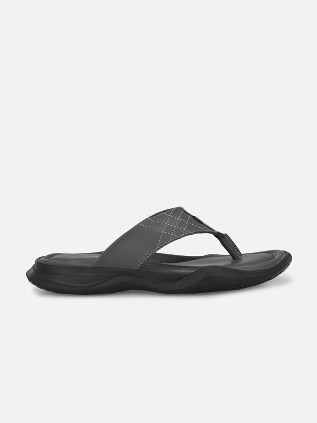 Synthetic Slip-on Men's Casual Wear Slippers - Grey
