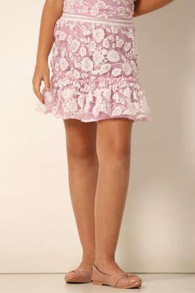 Printed Polyester Regular Fit Girls Skirt - Purple
