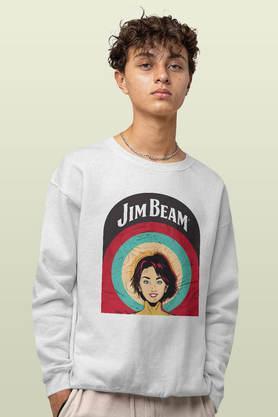 Jim Beam Character Black Round Neck Mens Sweatshirt - White