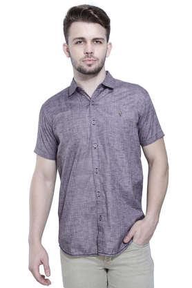 solid-viscose-slim-fit-men's-casual-shirt---coffee