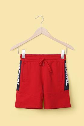 solid-cotton-regular-fit-boy's-shorts---red