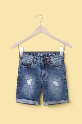 solid-cotton-regular-fit-boy's-shorts---mid-stone