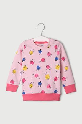Printed Cotton Regular Fit Infant Girls Sweatshirt - Multi