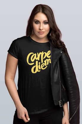 carpe-diem-round-neck-womens-t-shirt---black