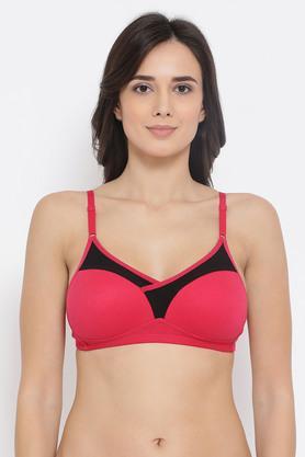 Womens Cotton Rich Non-Padded Non-Wired T-Shirt Bra - Pink