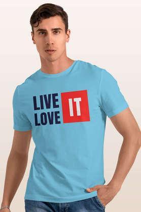 Live it Love it Round Neck Mens T-Shirt - Sky Blue