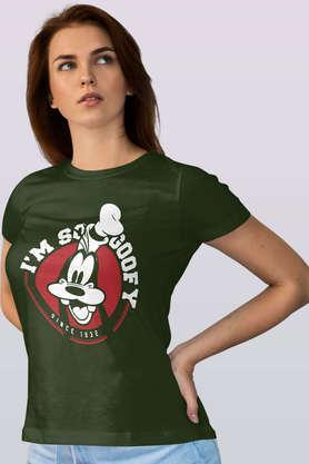 Im so Goofy Round Neck Womens T-Shirt - Green
