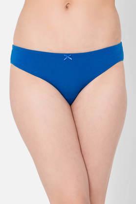 Low Waist Bikini Panty in Royal Blue with Inner Elastic- Cotton - Blue