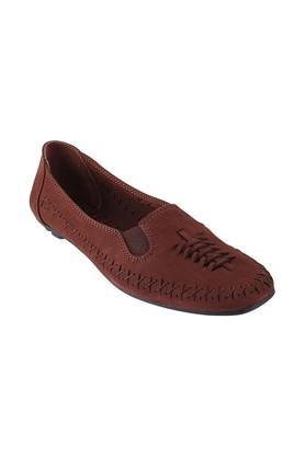 laser-cut-leather-tie-up-womens-casual-wear-ballerinas---brown