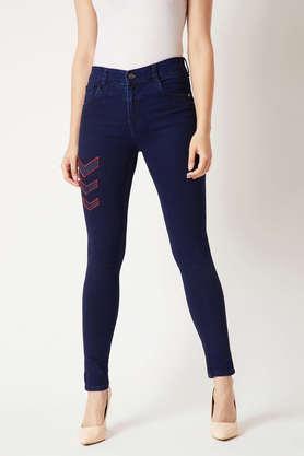 Mid Rise Denim Skinny Fit Women's Jeans - Navy