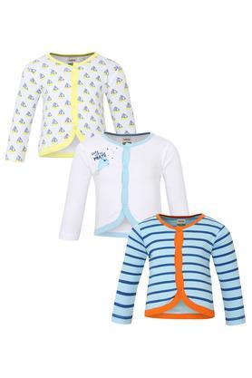 Boys Round Neck Printed and Stripe Shirt Pack Of 3 - Multi