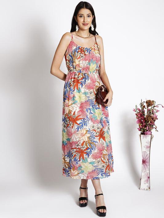 floral-printed-shoulder-straps-gathered-maxi-dress