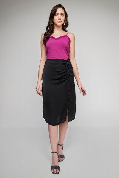 Black Solid Party Skirt