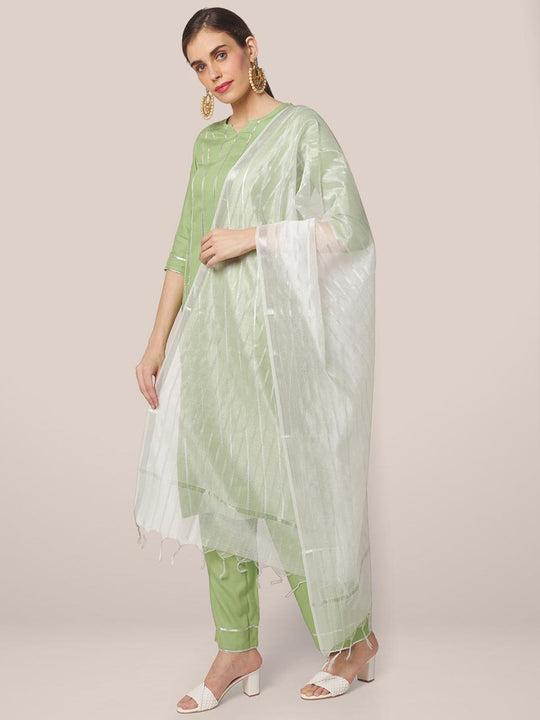 blended-silk-white-dupatta-with-silver-stripes