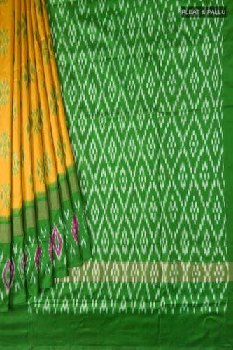 Yellow Pochampally Silk Saree