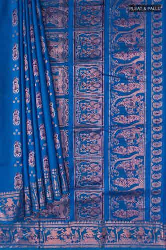 Blue Baluchari Silk Saree