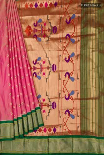 Pink Paithani Silk Saree