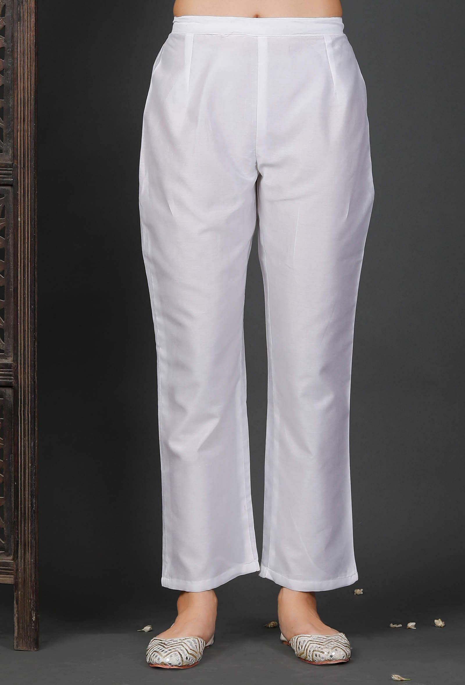 white-chanderi-pants