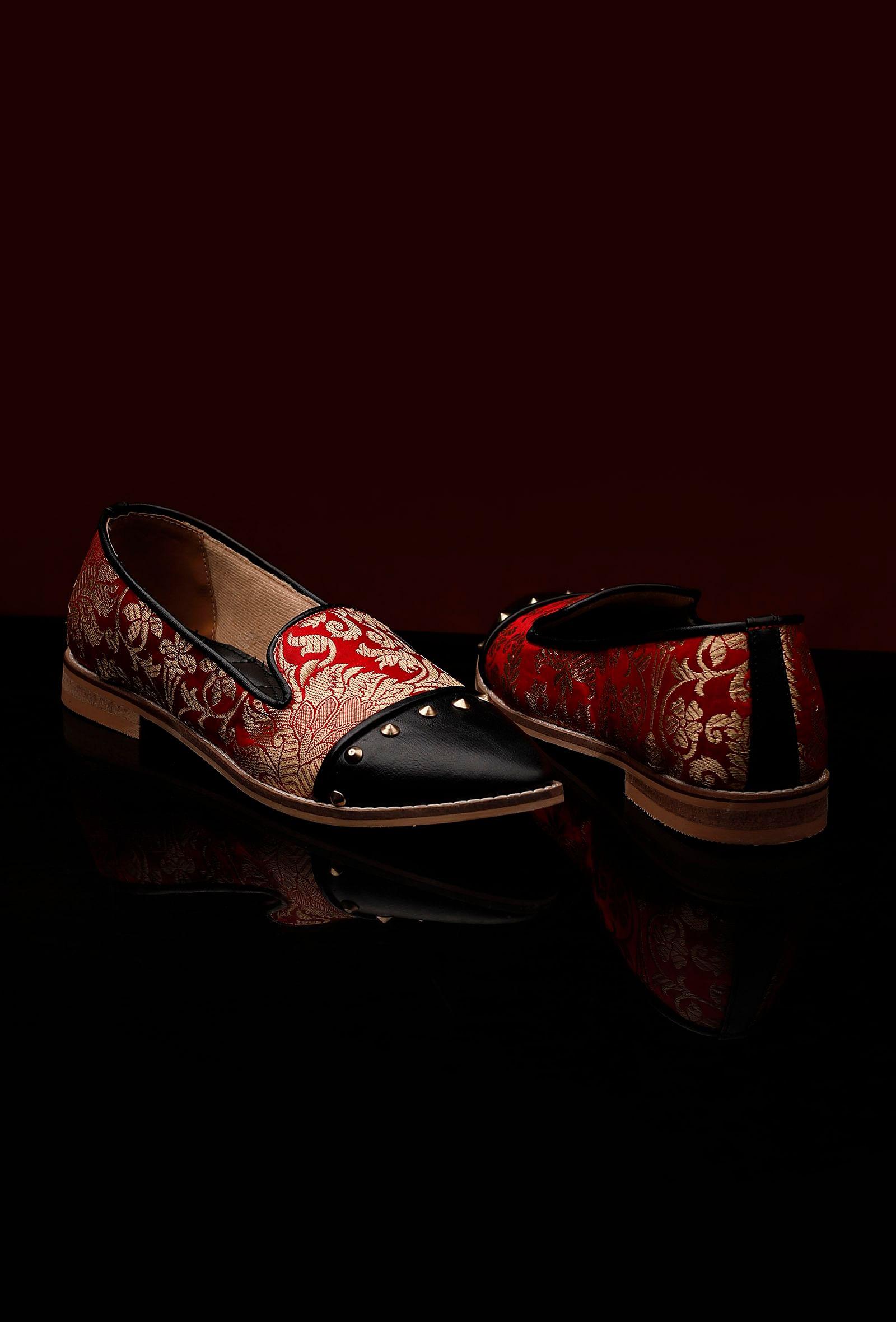 black-with-red-brocade-loafers