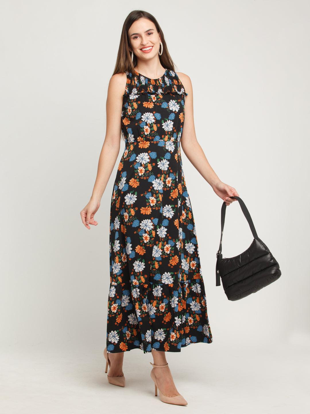 black-printed-tiered-maxi-dress-for-women