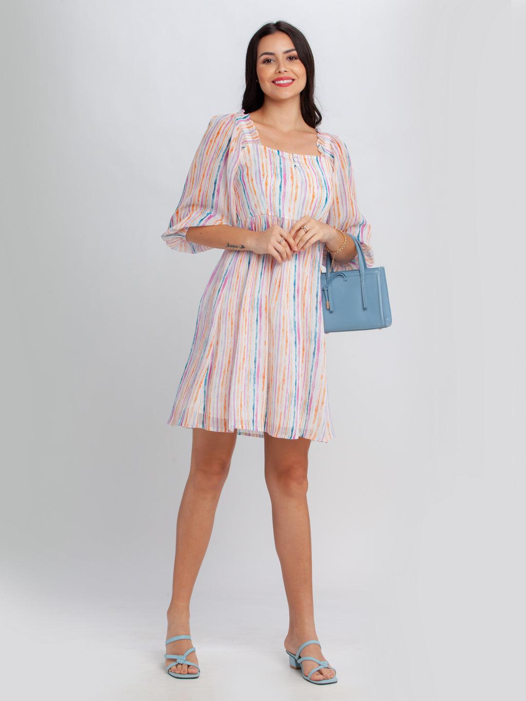 off-white-printed-puff-sleeve-short-dress-for-women