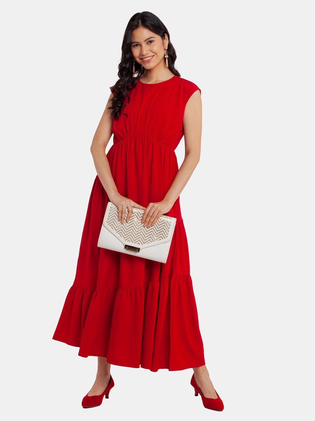 red-solid-tiered-maxi-dress-for-women