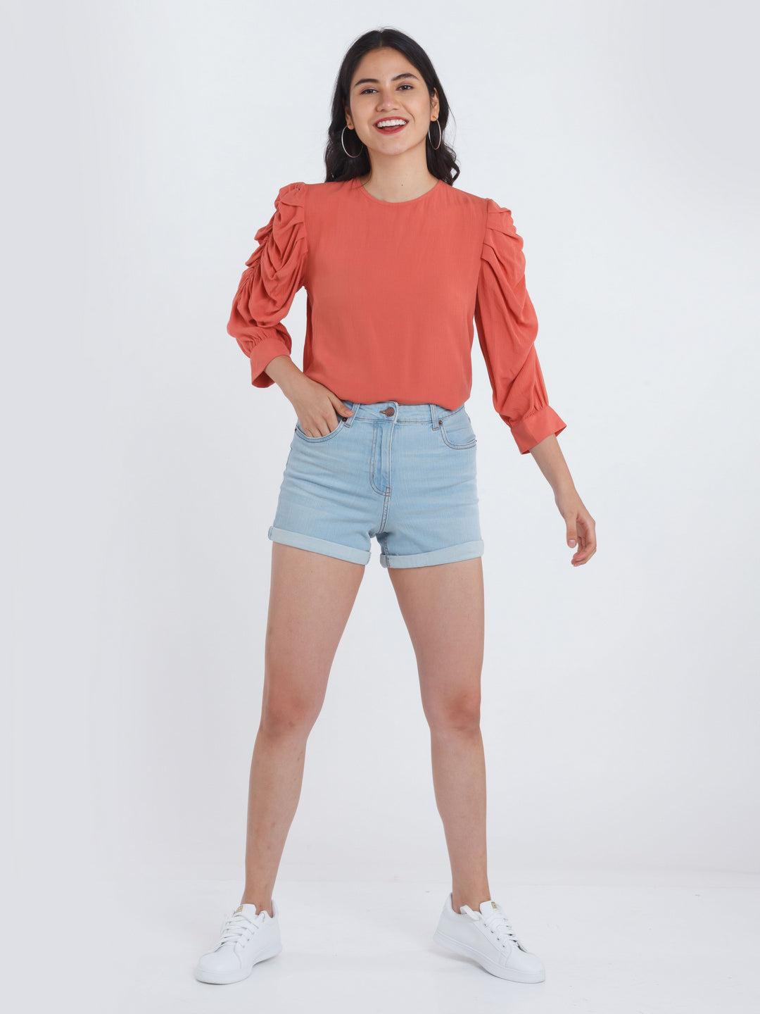 blue-solid-jeans-shorts-for-women